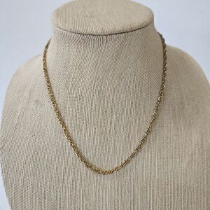 Vintage Gold Tone Long Chunky Rope Twist Byzantine Linked Chain Necklace 18"